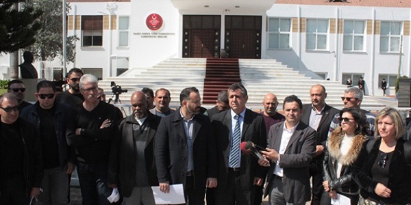 North Cyprus News - Trade Unions' Platform - protest outside TRNC assembly